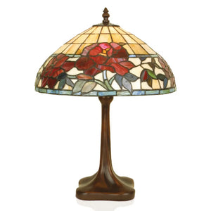 B-Ware Artistar Tischleuchte Finna Tiffany Stil Glas Metall Braun Bunt Schalter E27 Led