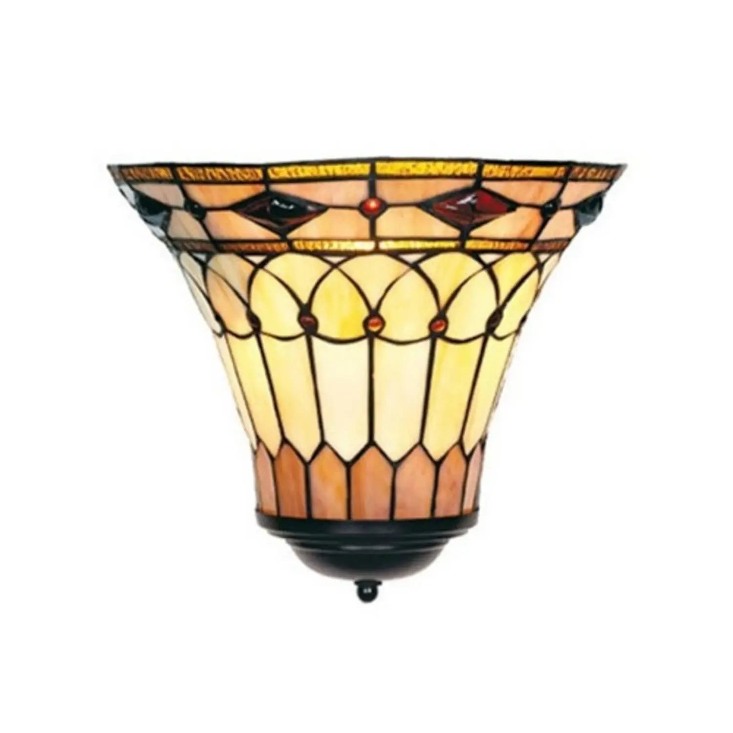 B-Ware Artistar Wandleuchte Wandlampe Tiffanystil Medusa Beige Ocker Wohnzimmer E27 Led - 2431587018979