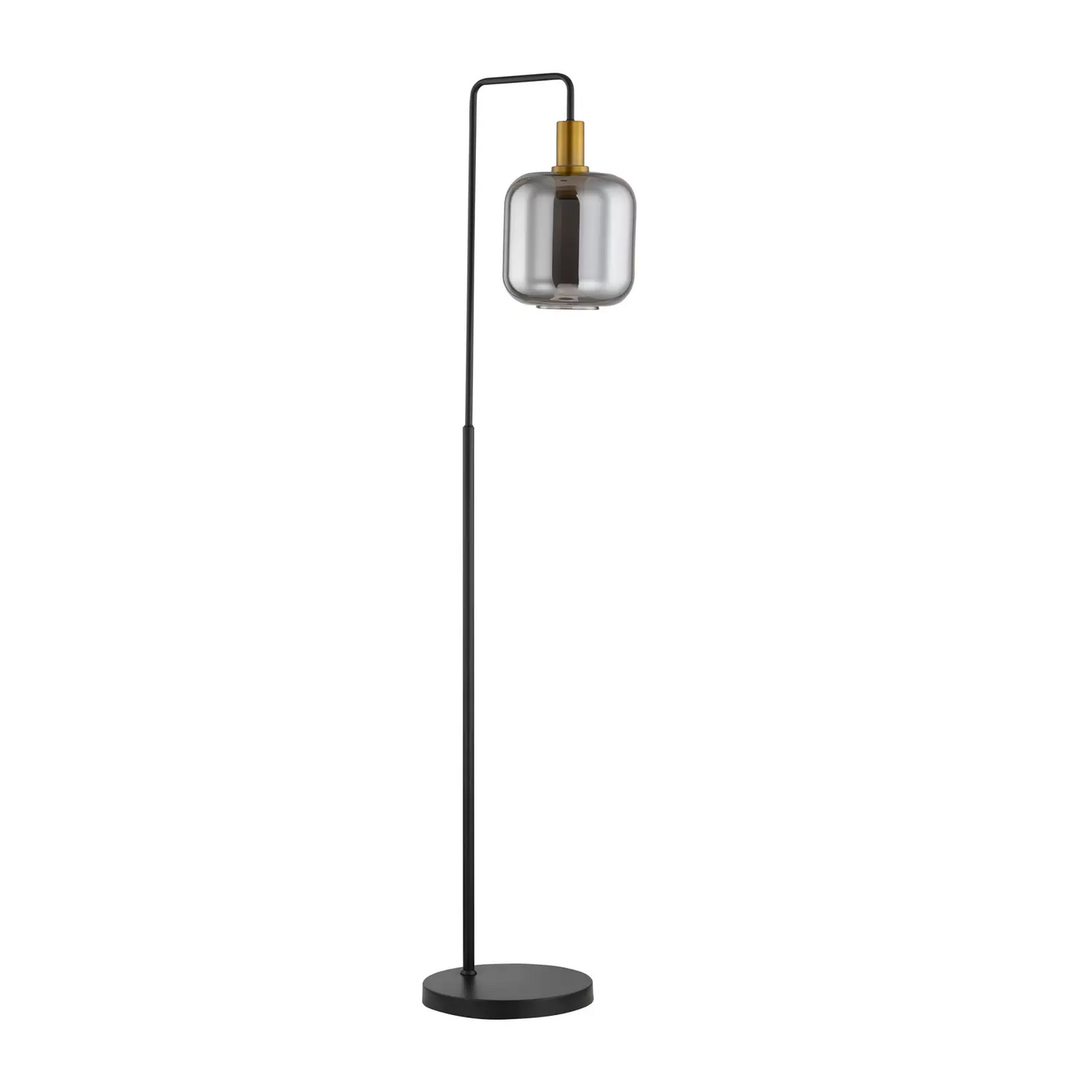 Lindby Nimbora Stehlampe schwarz mit Glasschirm Stehleuchte Leuchte Leselampe