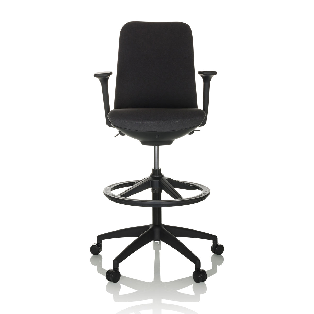 hjh OFFICE Arbeitsstuhl Counterstuhl Drehstuhl NESTORA WORK Stoff schwarz - 4064323036227