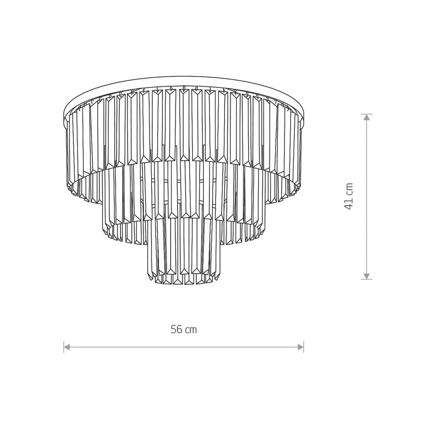 Nowodvorski Deckenleuchte Cristal Kronleuchter Lampe Transparent Schwarz ø 56cm B-Ware - 5903139762793
