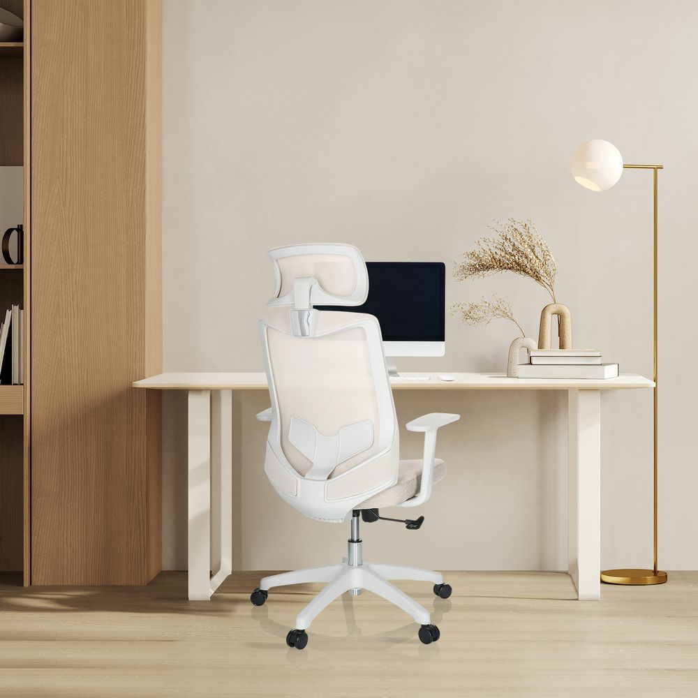 Hjh Office Mikeo W Home Office Bürostuhl Beige Drehstuhl Arbeitsstuhl Stuhl B796 B-Ware