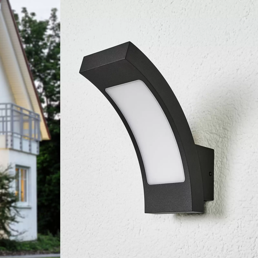 Lucande Grafitgraue Led Außenwandlampe Juvia Außenwandleuchte Außenlampe  B-Ware - 4251096538427