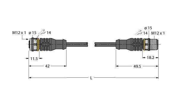 Turck 6631287 Sensor-/Aktor-Steckverbinder Verbinder Verbindungsleitung Leitung