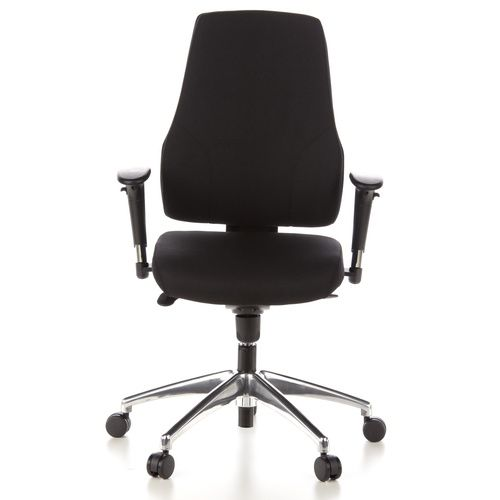 hjh OFFICE PRO-TEC 200 Bürostuhl Drehstuhl Büro-Stuhl Stoff schwarz Aluminium