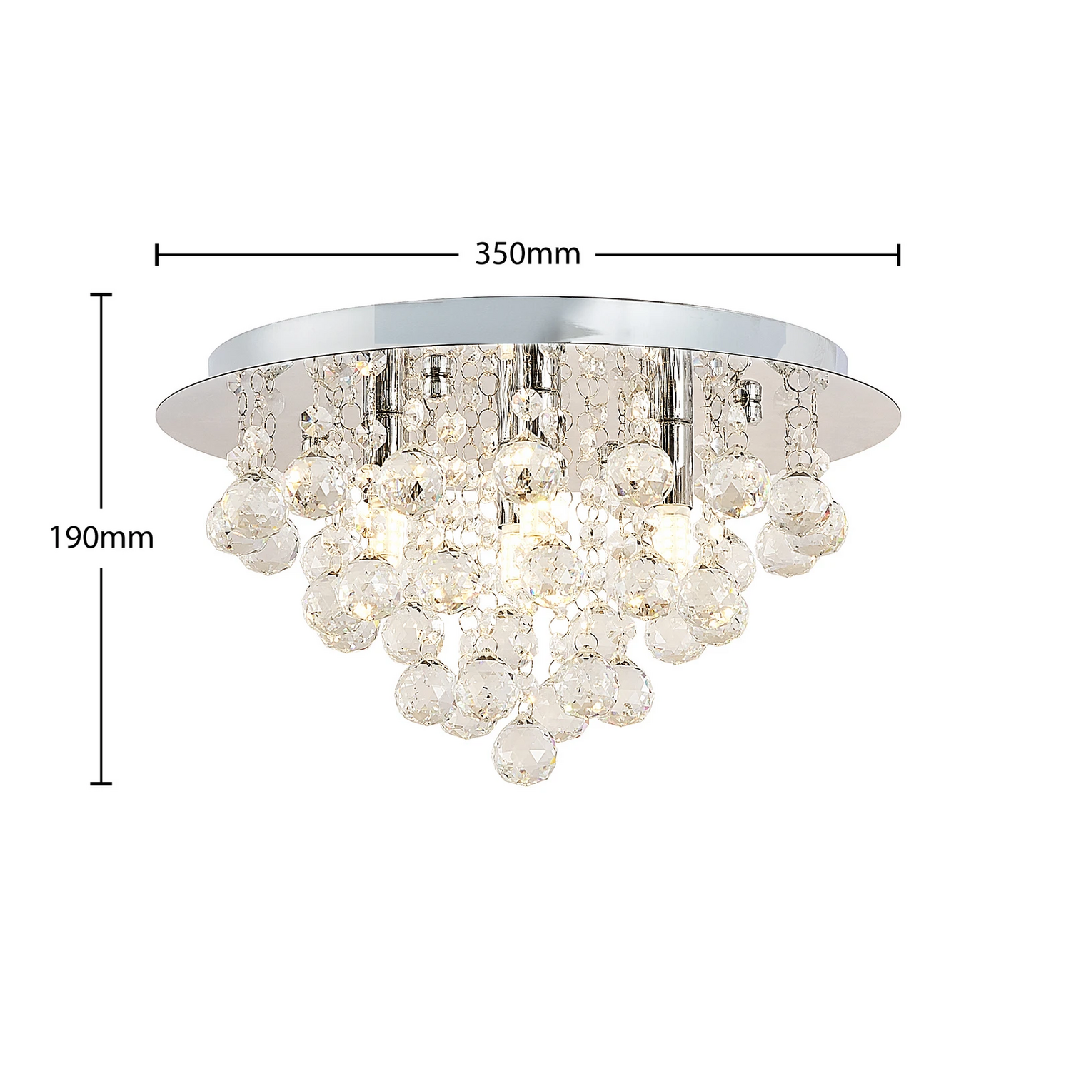 B-Ware Lindby Deckenleuchte Antonino Leuchte Kristall G9 4 Flammig Rund 35 Cm Chrom