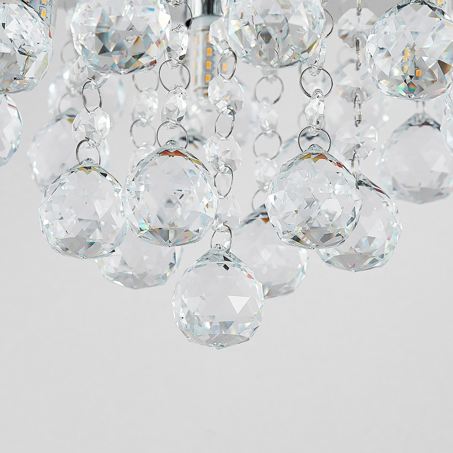 B-Ware Lindby Deckenleuchte Antonino Leuchte Kristall G9 4 Flammig Rund 35 Cm Chrom