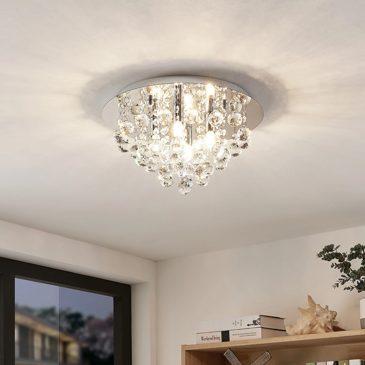 Lindby Deckenleuchte Antonino Leuchte Kristall G9 4 Flammig Rund 35 Cm Chrom B-Ware - 251096590005