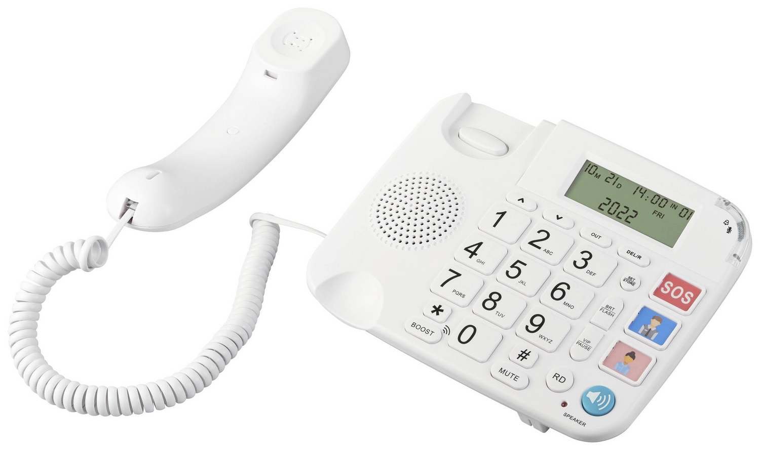 Téléphone filaire mains libres Renkforce RF DP 400 pour seniors, écran LCD 655 (produit de seconde main)