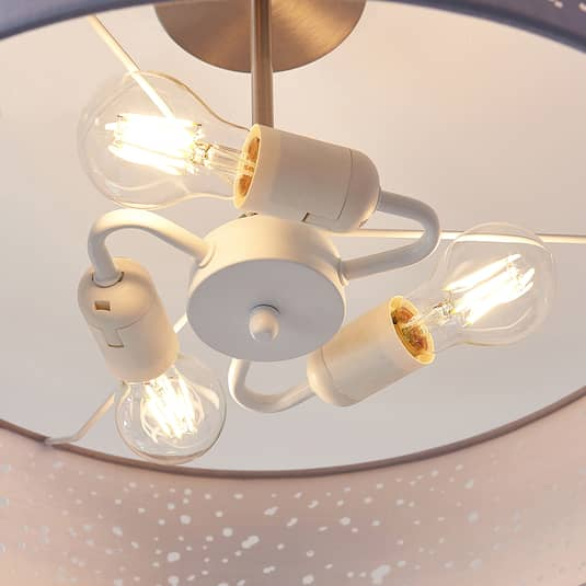 Plafonnier Lindby, lampe, éclairage, Umma, avec indication de distance, gris, qualité B