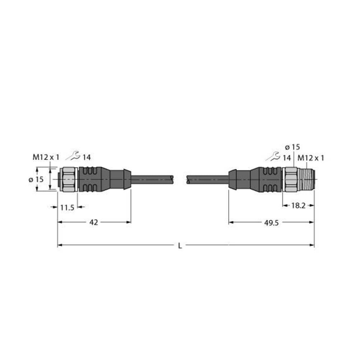 Turck 6933708 Sensor-/Aktor-Steckverbinder konfektioniert Verbindungsleitung 2X