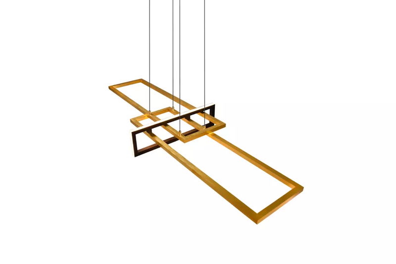 Suspension LED Trio Lighting Salinas, plafonnier LED, suspension LED dorée
