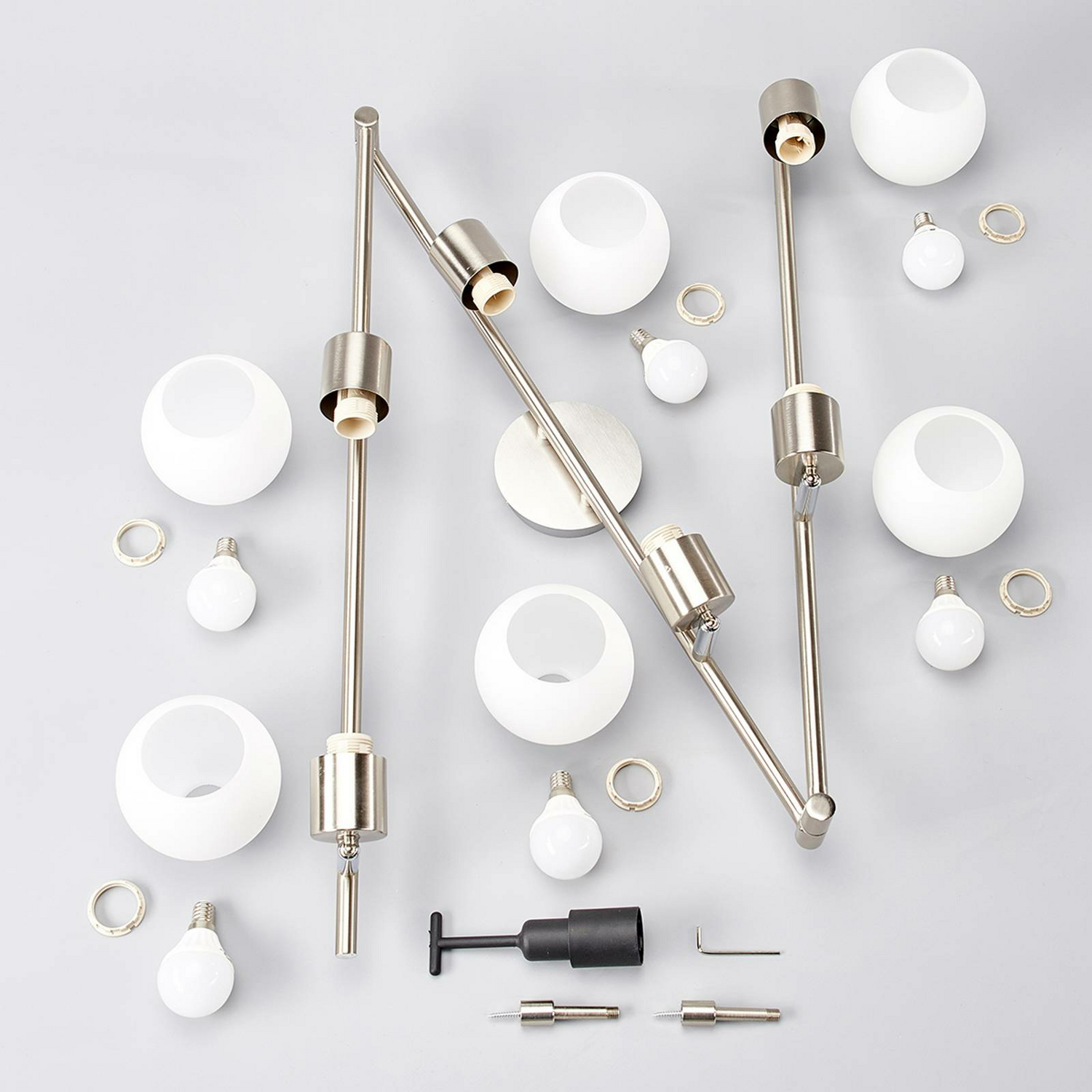 B-Ware Lindby Led Deckenlampe Elaina Deckenlampe Lampe Leuchte 6 Flg. E14 Nickel M466