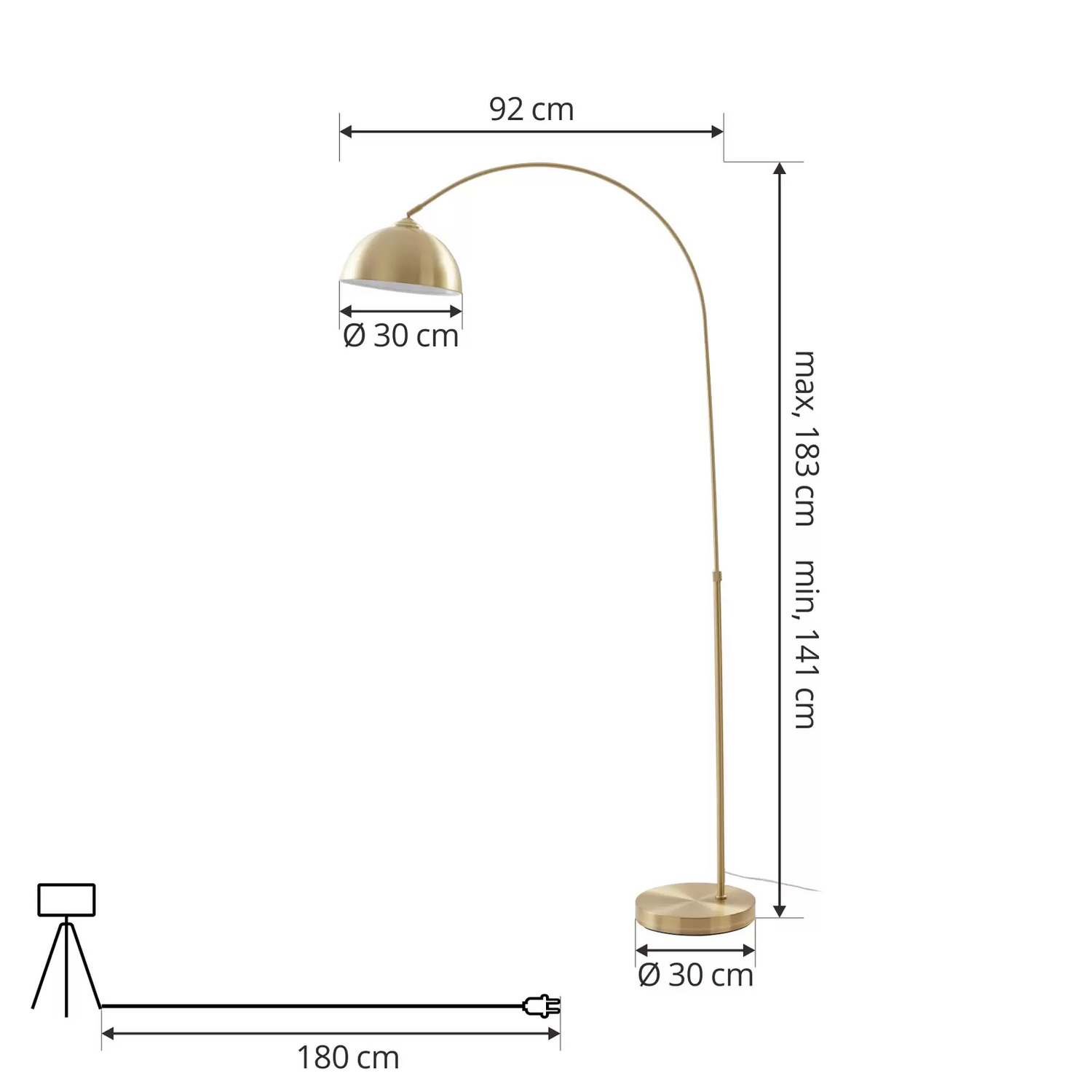 Lindby Lennart Bogenstehleuchte Standleuchte Stehlampe Stehleuchte Leuchte La442 B-Ware