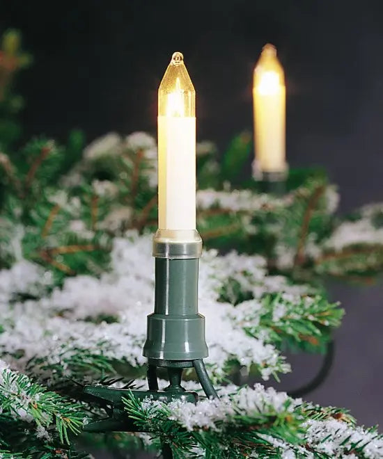 B-Ware Konstsmide Lichterkette Lichtergirlande Baumkerzen Kabel Grün Warmweiß 25 Flg - 7318301130009