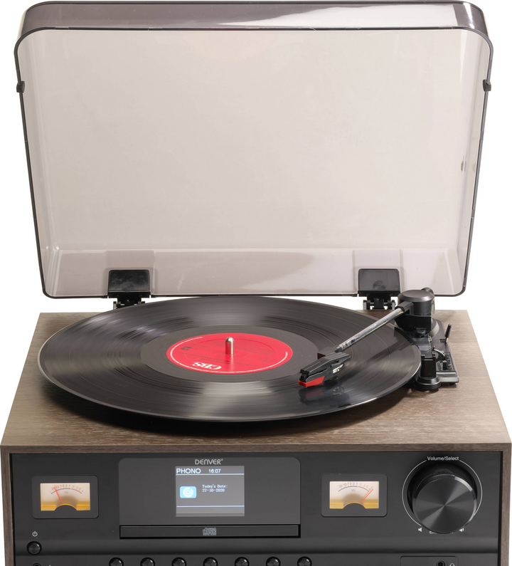 Denver MRD-52DARK Schallplattenspieler CD-Player Musiksystem Retro Design DAB+