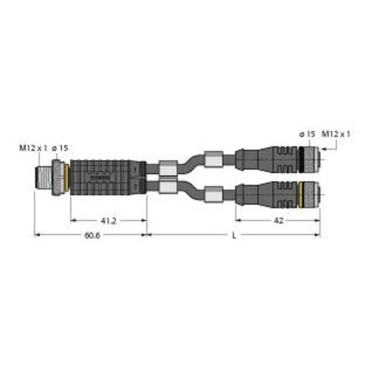Turck 6628112 Sensor-/Aktor-Verteiler und Adapter 1 m Industriesteckverbinder