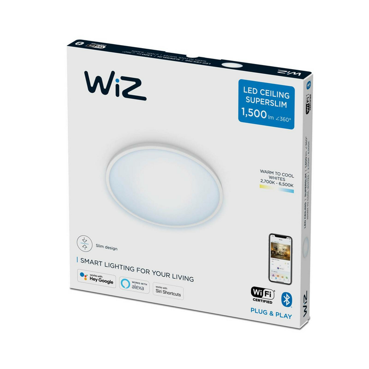 WiZ Super Slim LED-Deckenleuchte Deckenlampe Leuchte LED App Steuerung 16W weiß