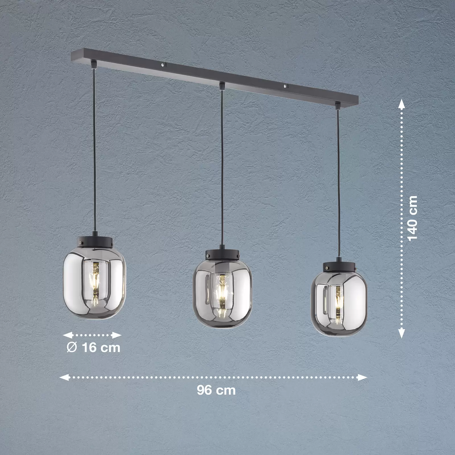 Fischer & Honsel Pendellampe Regi Dreiflammig Pendelleuchte Lampe Leuchte E27 B-Ware - 4003694608923