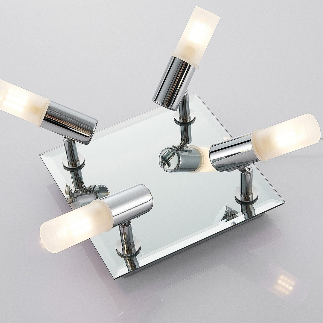 Lindby Bad Deckenlampe Zela Deckenlampe Lampe 4 Flammig G9  32 X 32 Cm Chrom B-Ware - 4251096558982