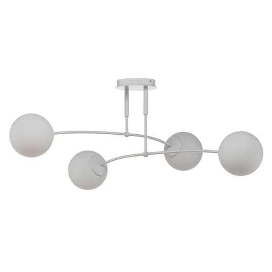 Plafonnier décoratif Euluna Pregos 4, culot E14, blanc, qualité B 