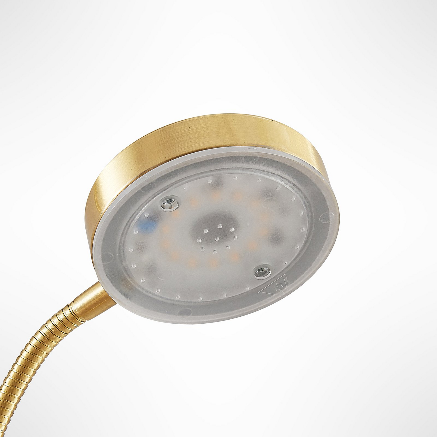 Lampadaire LED Lindby Seppa, lampe sur pied, lampe de lecture, rond, laiton, déstockage