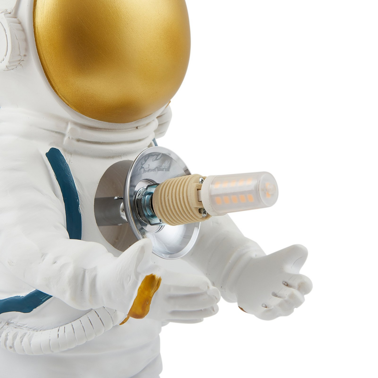 B-Ware Lindby Tischleuchte Kosmo Weiß Gold Keramik Glas Tischlampe Lampe Leuchte Spot