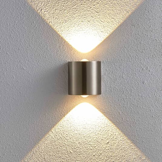 Lindby Halbrunde LED-Wandleuchte Lareen Wandleuchte Lampe Leuchte nickel sati313