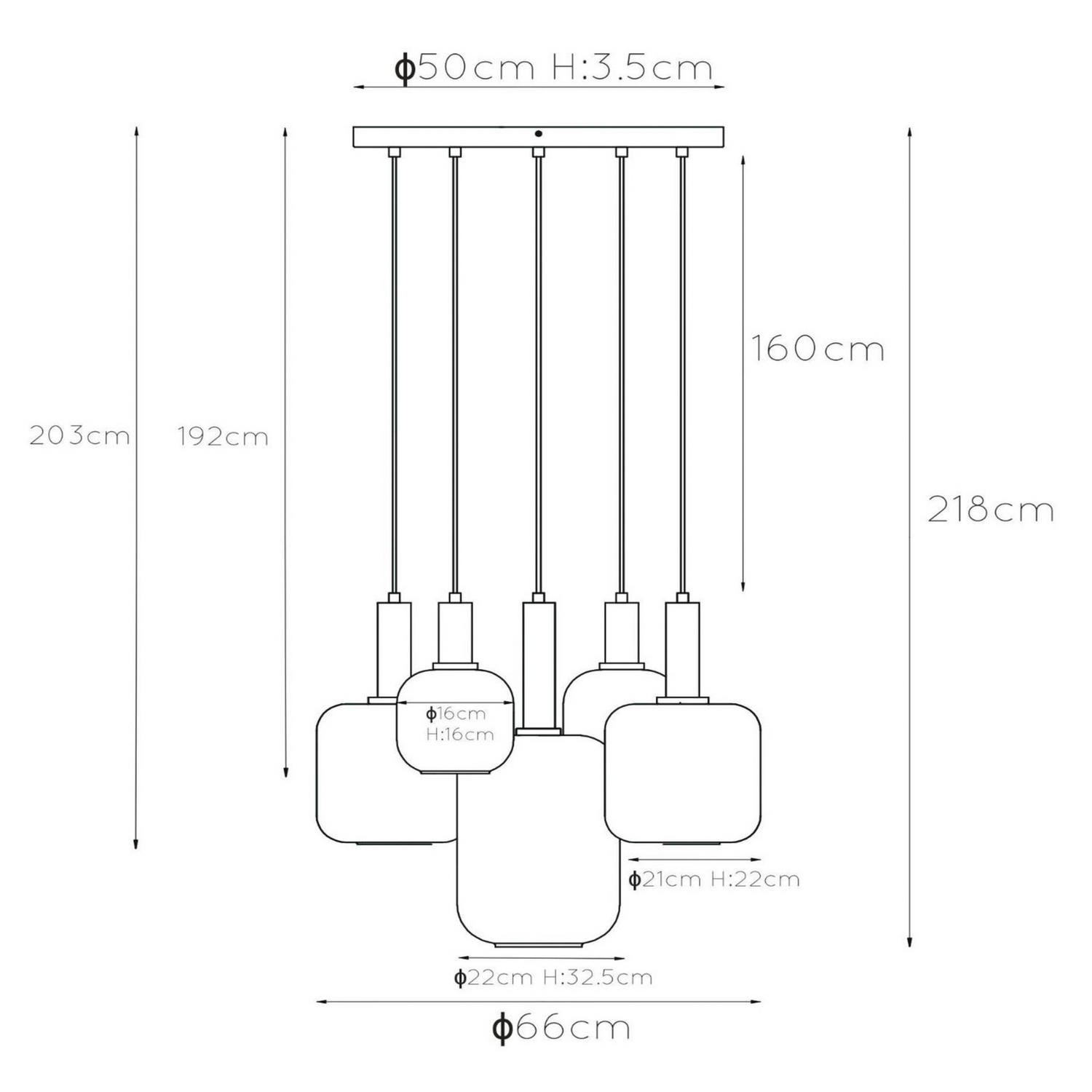 Lucide Hängelampe Joanet Hängeleuchte Deckenlampe Lampe Rauchglas Fünfflammig845 B-Ware - 5411212451439