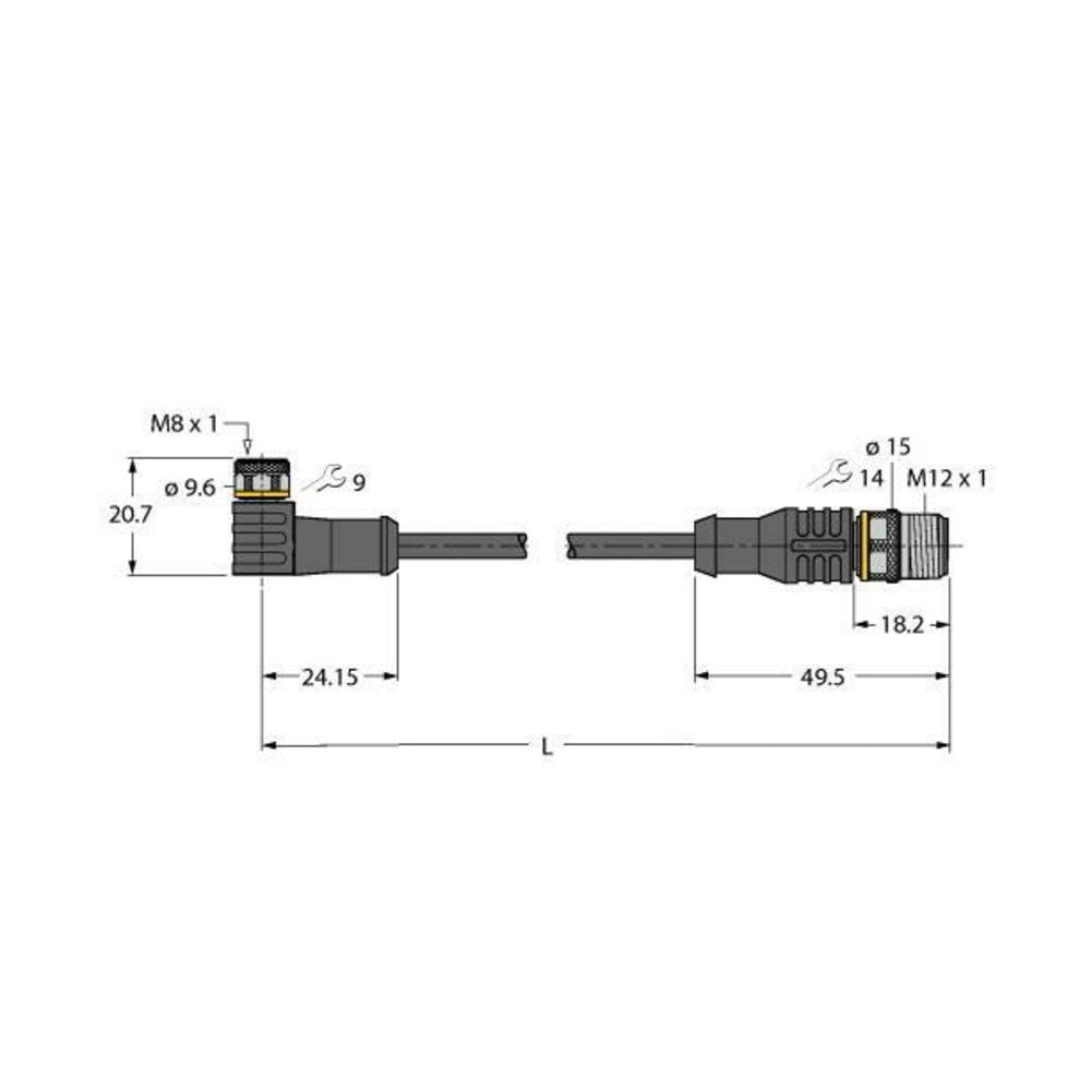 Turck 6629182 Sensor /Aktor Steckverbinder Konfektioniert 15 M Polzahl 4 Stecker B-Ware