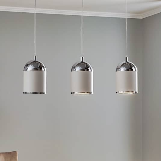Euluna Hängelampe Hängeleuchte Lampe Leuchte Decke Anadia Dreiflammig Lang Weiß B-Ware - 5902553216714