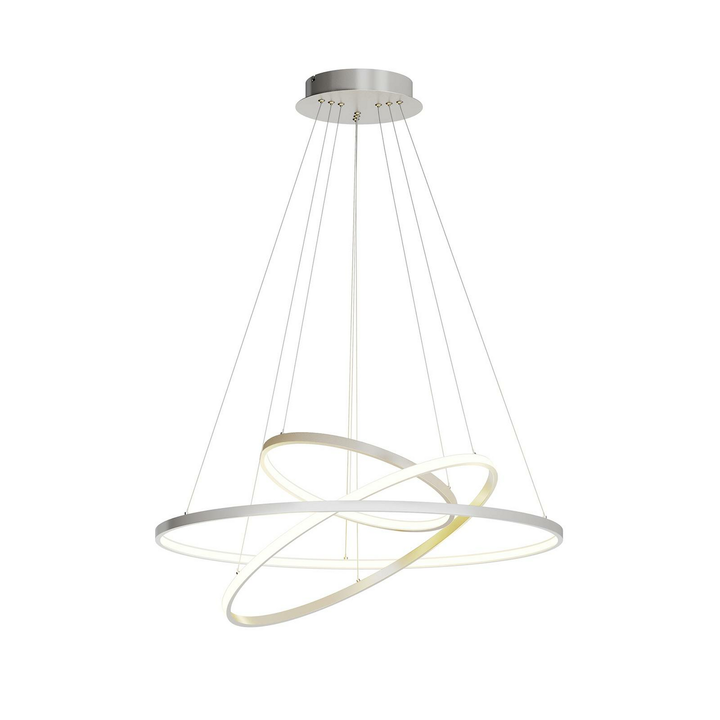 Lucande LED-Pendellampe Ezana Pendelleuchte Lampe Leuchte 53 W Metall nickel357