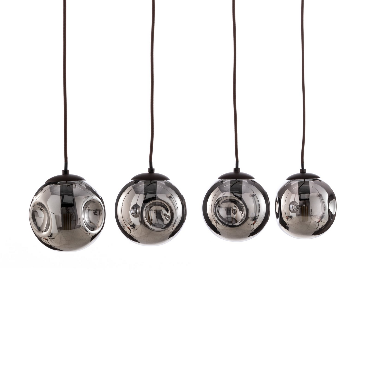 B-Ware Lindby Hängeleuchte Valentina Glas Rund Smoked Deckenlampe Deckenleuchte Spot