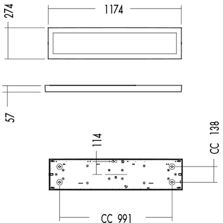 Glamox LED-Deckenleuchte C70-S MP HF 117 x 27 cm Deckenlampe Lampe Leuchte Spot