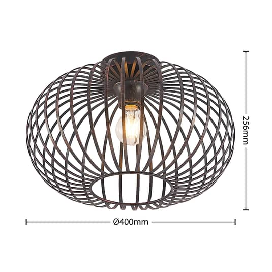 B-Ware Lindby Rosalea Deckenlampe Deckenlampe Lampe Leuchte Decke Kupfer Schwarz E27