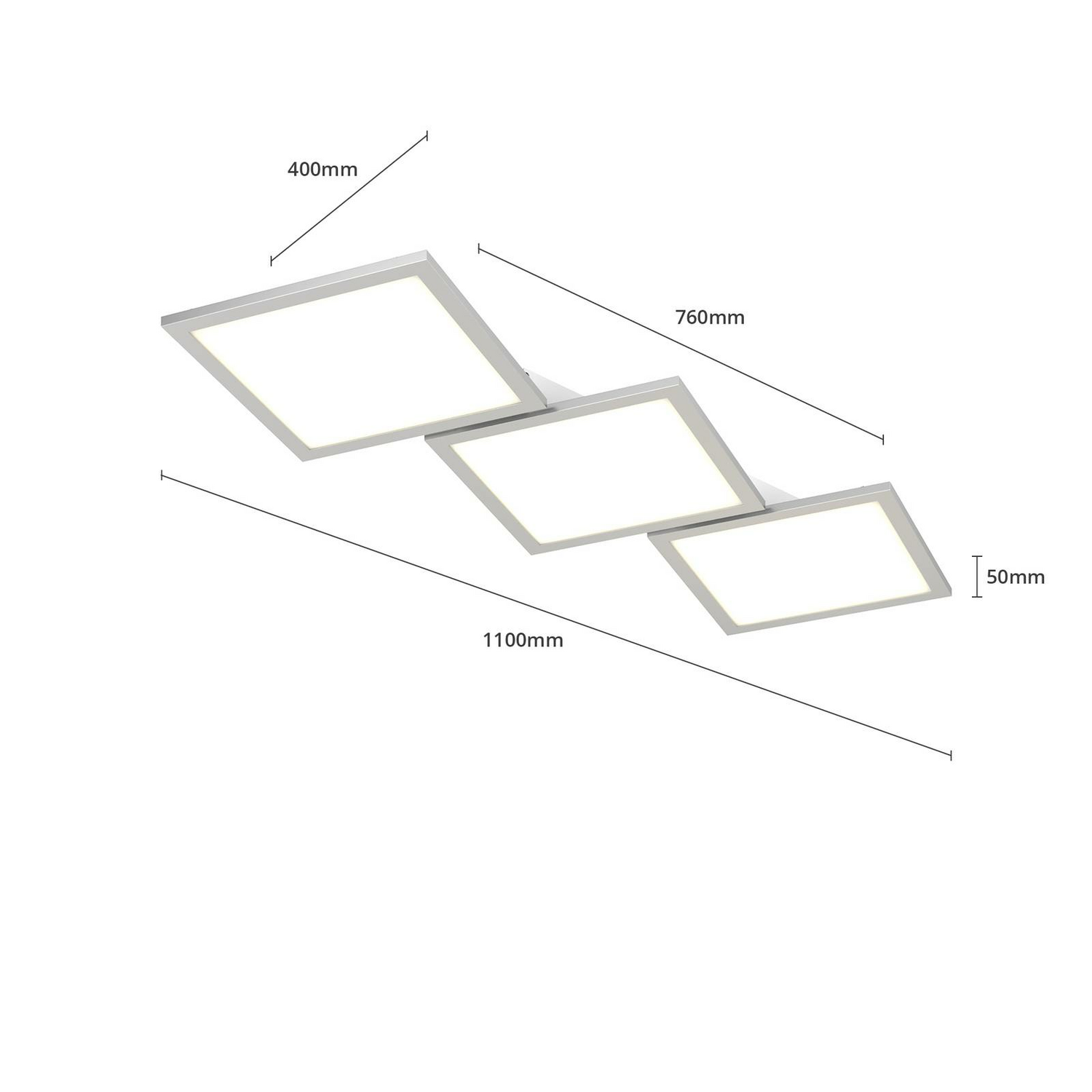 Plafonnier LED Lucande Ilira, à intensité variable, 3 lumières, blanc/argent, 586 (produit de seconde main)