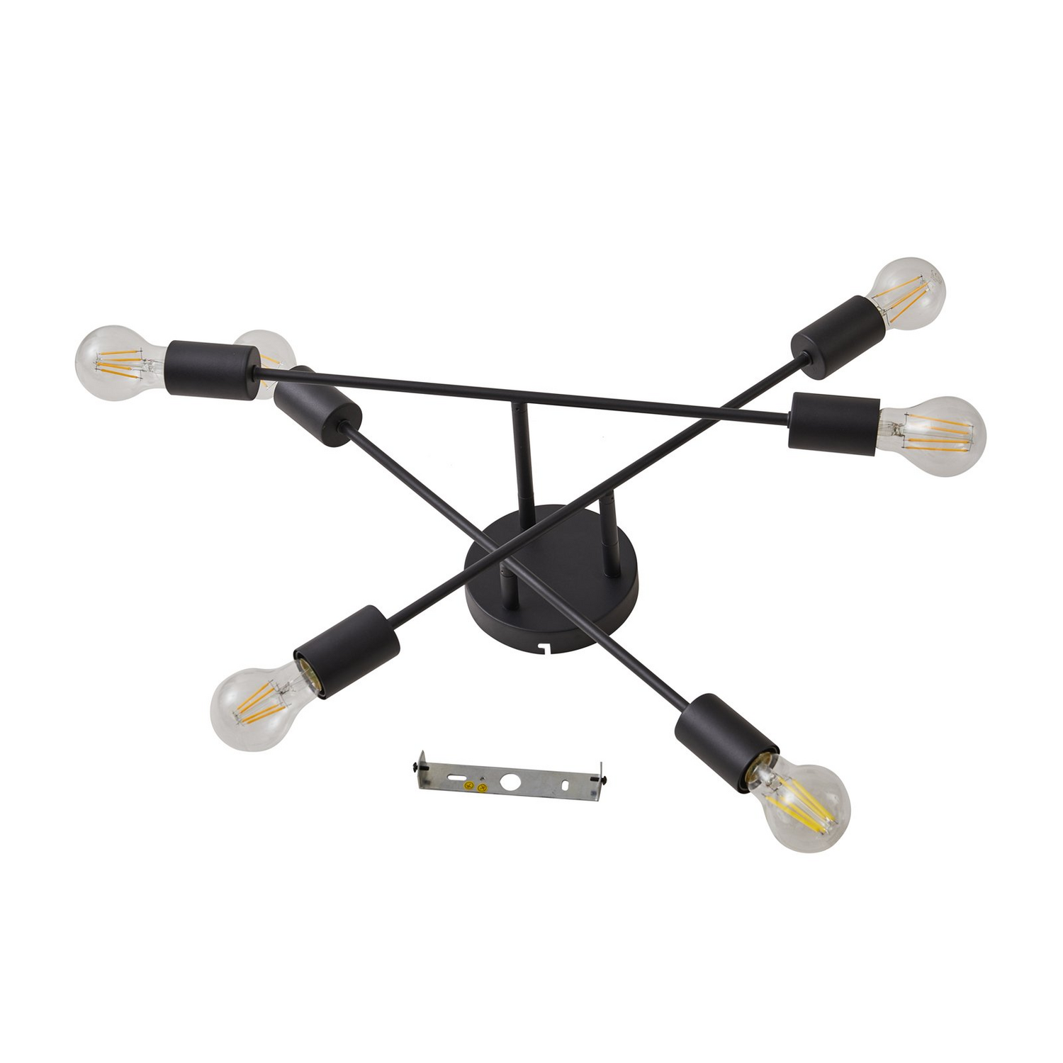 Lindby Estar Deckenleuchte Lampe Leuchte Sechsflammig Schwarz Metall E27 230 V B-Ware - 4251096583557