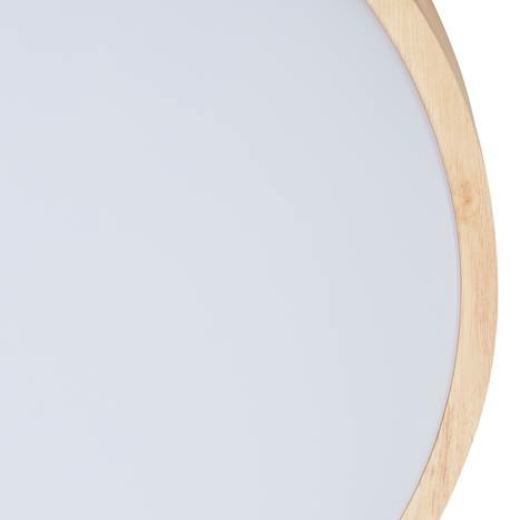 Plafonnier LED Lindby Innes, lampe de plafond, applique murale, bois, Ø50,5 cm, Smart