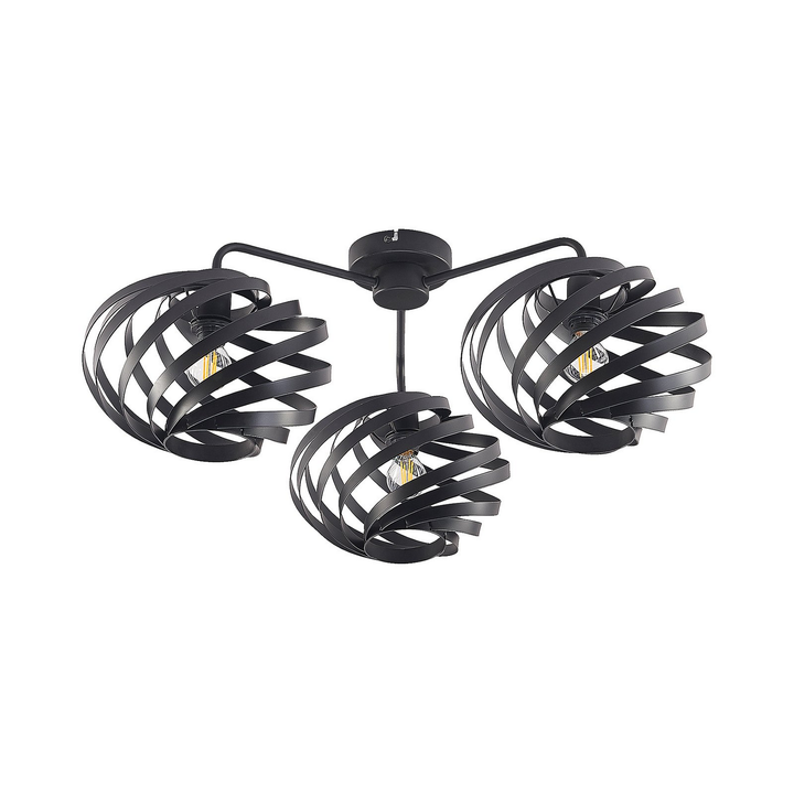 Lindby Niobano Deckenleuchte Deckenlampe Deckenlicht Lampe aus schwarzem Stahl