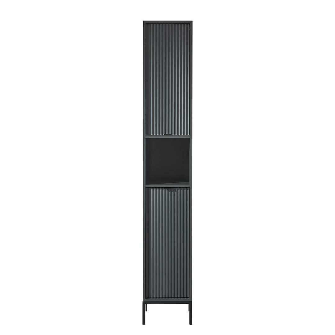 Casa Hochschrank Juvara Schrank Kommode Vitrine Sideboard Deko Möbel Matt Grau
