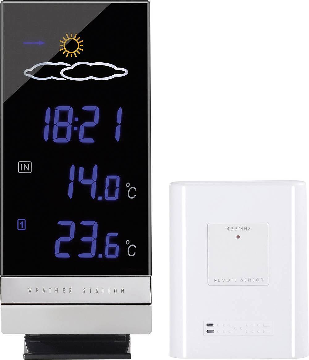 Station météo sans fil Lumax 35.1093 (Tfa, reconditionnée), prévisions pour 12 à 24 heures.