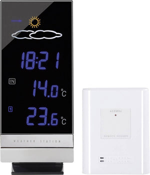 Station météo sans fil Lumax 35.1093 (Tfa, reconditionnée), prévisions pour 12 à 24 heures.