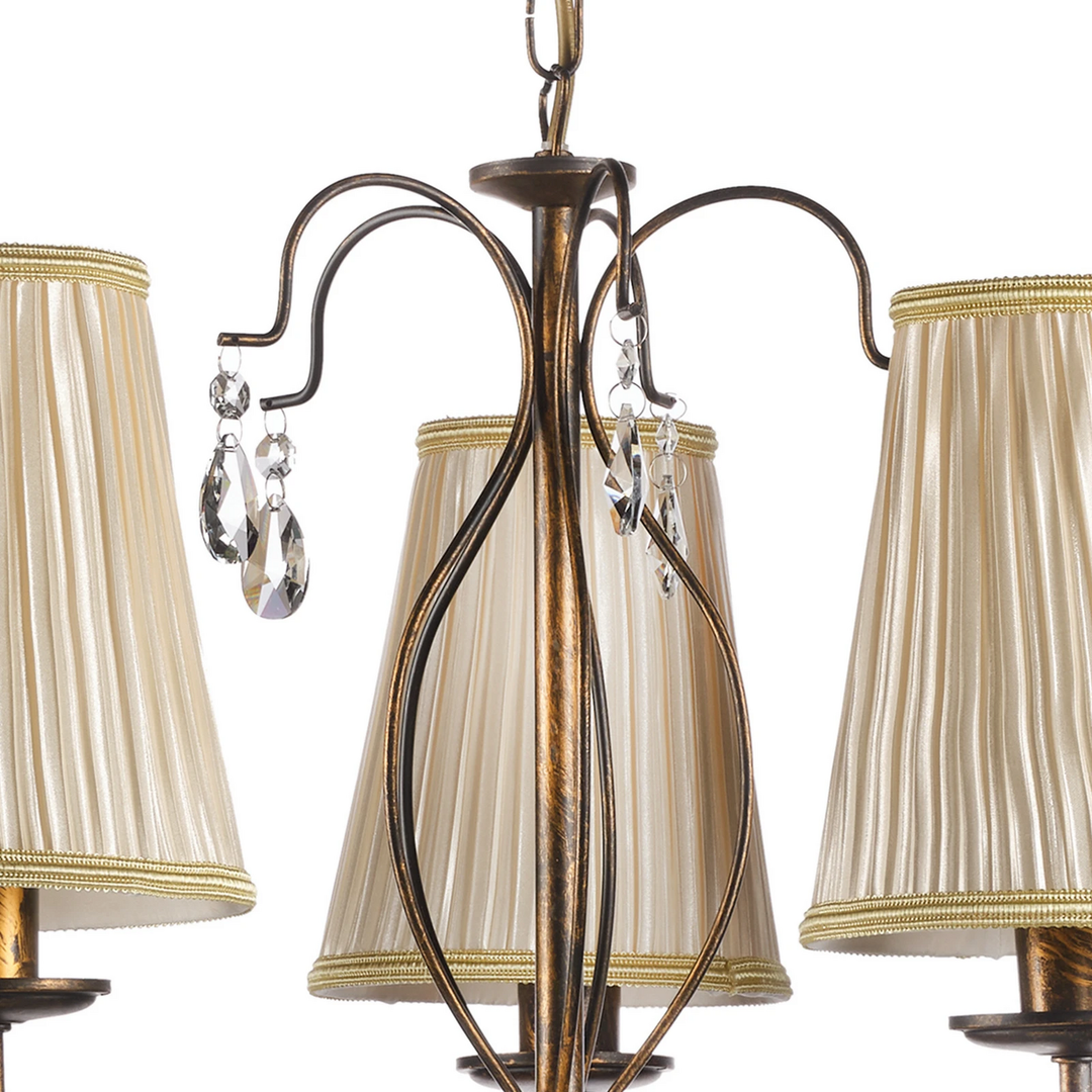 Kronleuchter Delia bronzefarben 5-flammig Ø 68 cm Deckenlampe Deckenleuchte Spot