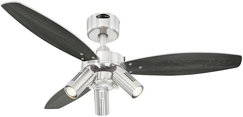 Ventilateur de plafond Westinghouse Jet Plus avec plafonnier, ø 105 cm, argent, qualité B