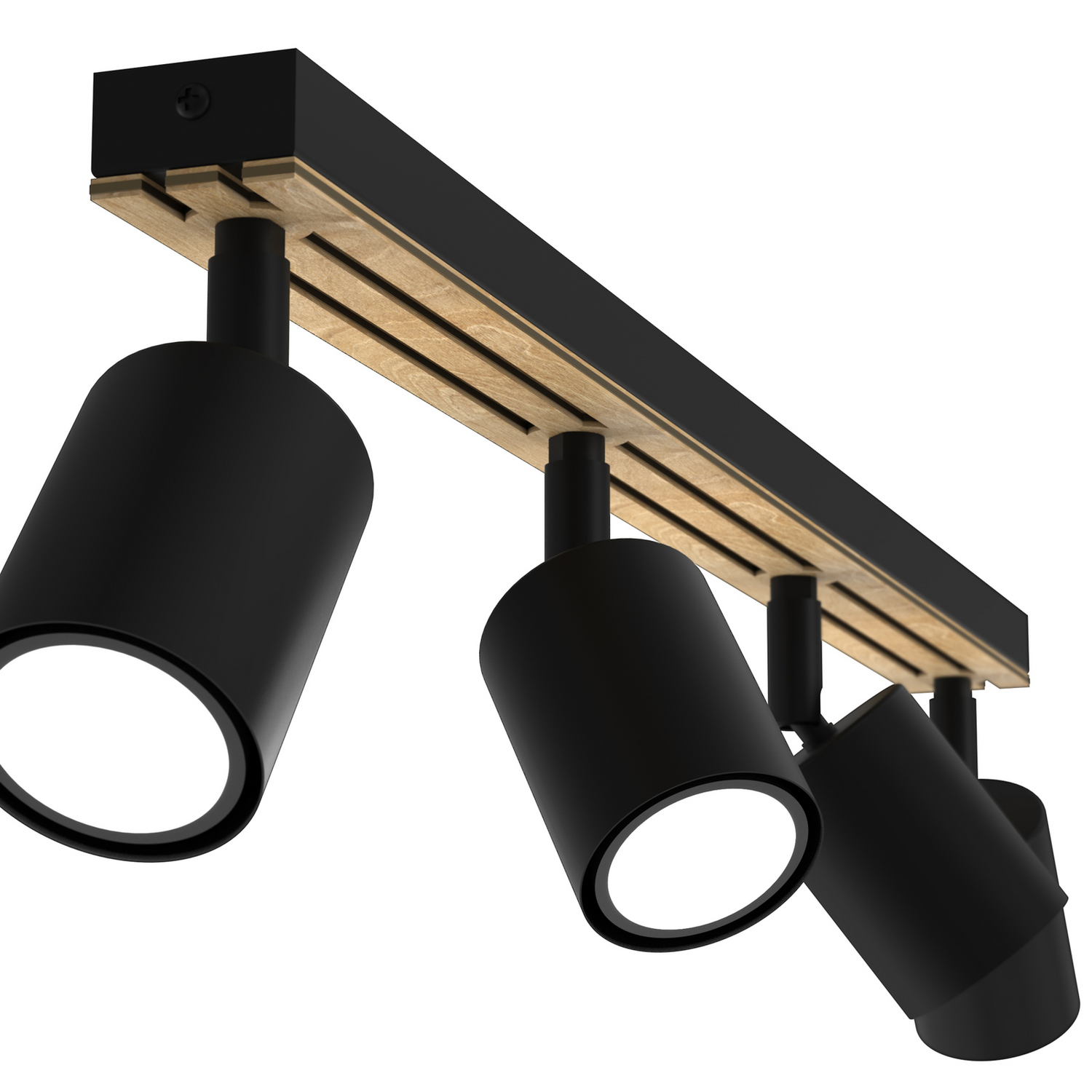 B-Ware Envostar Tino Deckenspot Vierflammig Schwarz Holz Deckenlampe Deckenleuchte S66