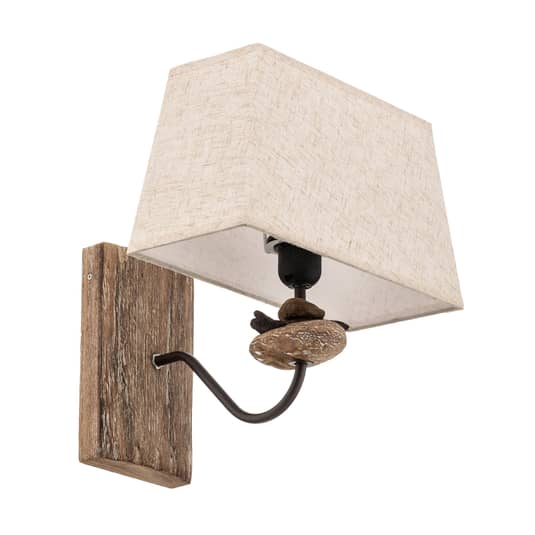 B-Ware Euluna Wandleuchte Seregon Mit Steindekor Und Stoffschirm Wandleuchte Bettlampe