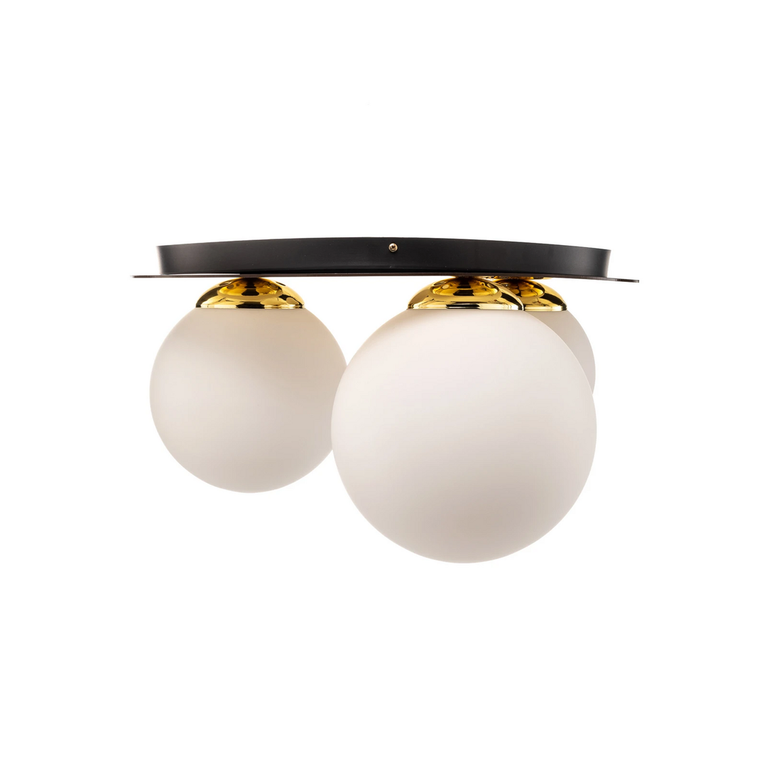 Milagro Deckenleuchte Plato Deckenlampe E27 goldfarben Metall Opalglas 3-flammig