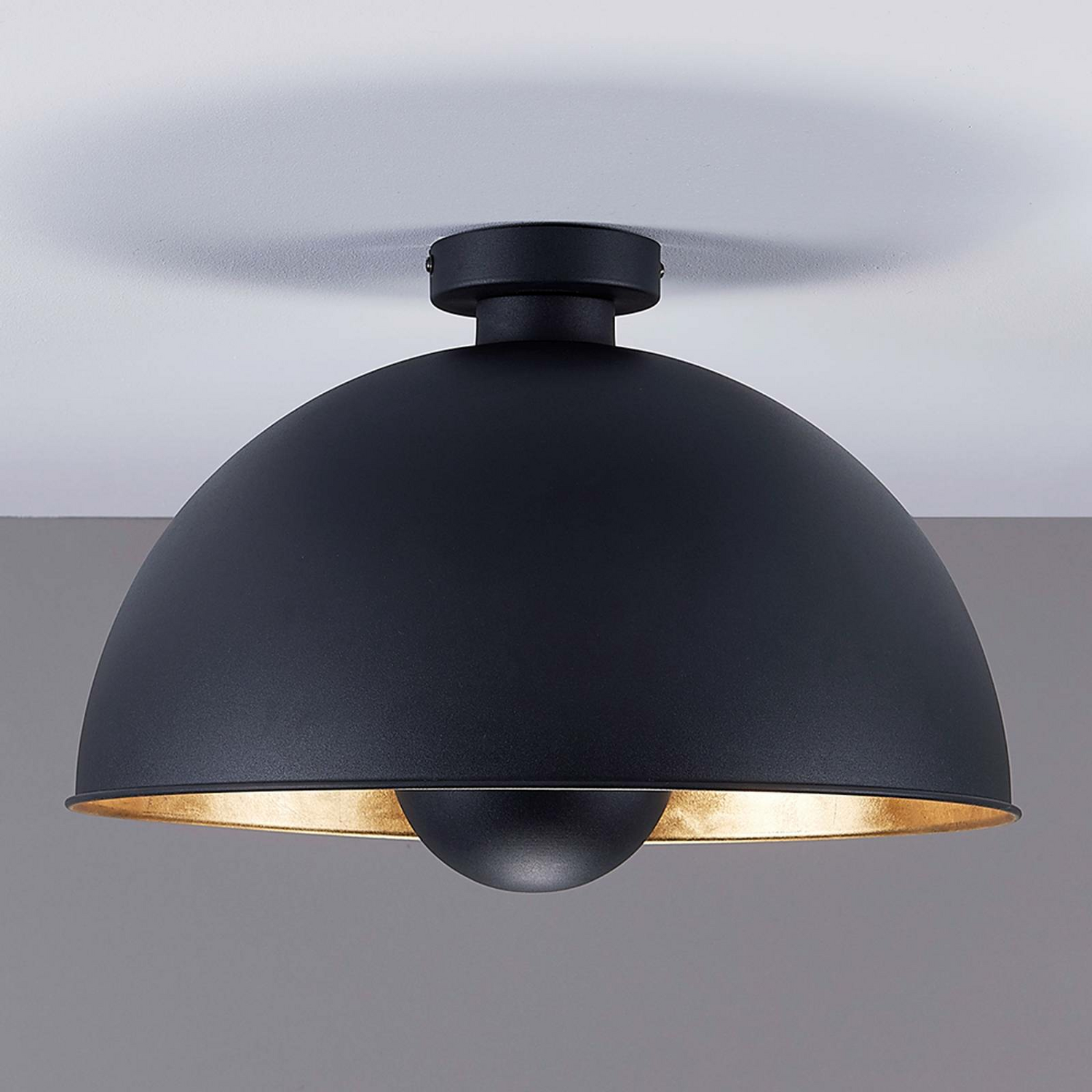 Plafonnier Lindby Lya, lampe, douille E27, diamètre 40 cm, noir, g169 