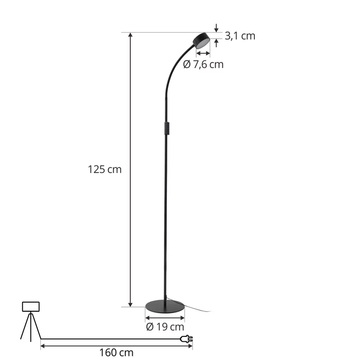 Lindby LED-Stehleuchte Maori schwarz Metall CCT dimmbar Stehlampe Lampe Leuchte