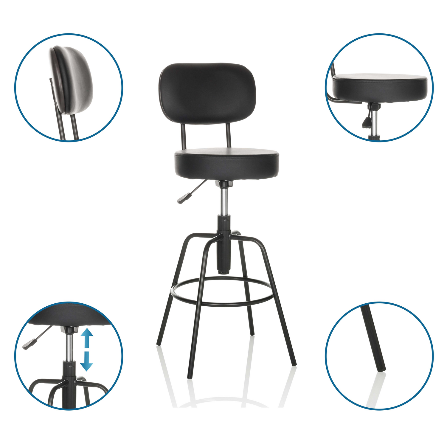 Hjh Office Barhocker Tresenhocker Disc High Barstuhl Thekenhocker Schwarz B-Ware - 4064323035893